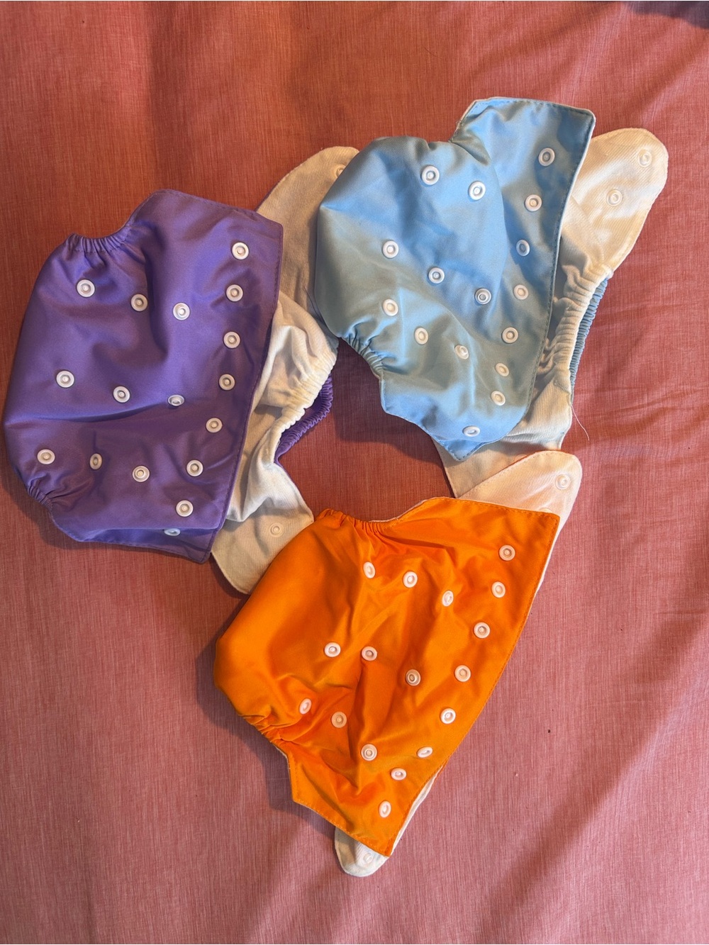 Reusable Kids Cloth Diaper shells - Purple, Light Blue, Orange
